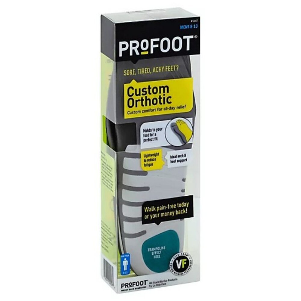 Profoot Sore, Tired, Achy feet - Custom Orthotic - Vita Foam - Mens 8-13 - NEW